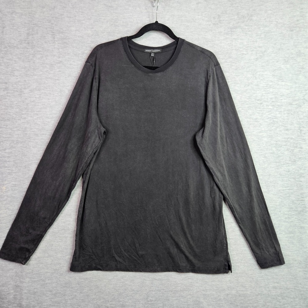 Robert Barakett Kentville Crewneck Long Sleeve Size L Vintage black T-shirt New